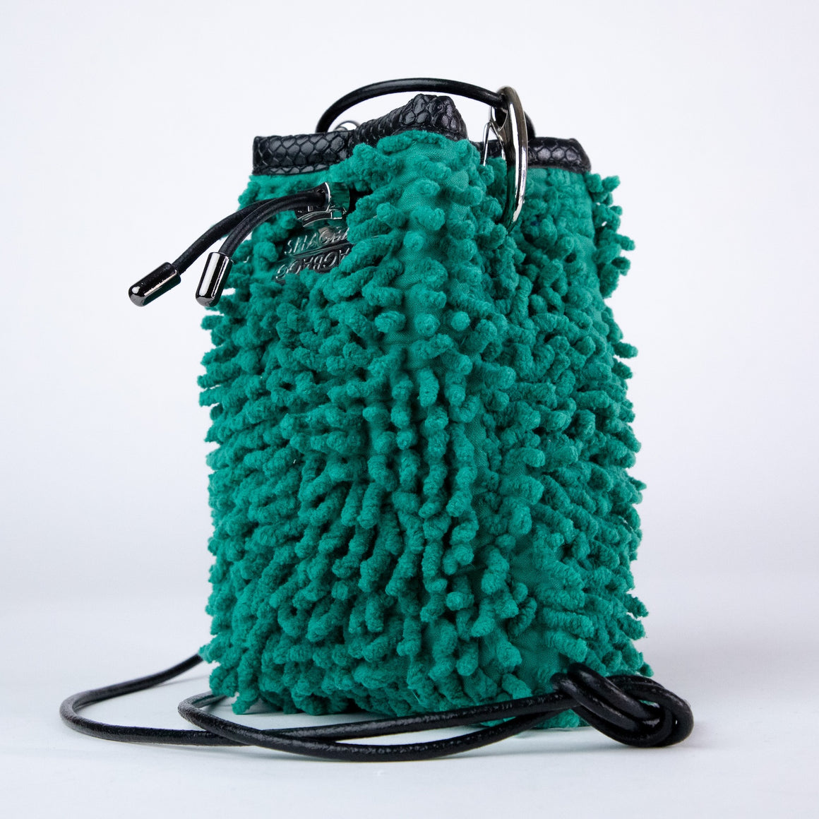Misty Mountains Full SHAG Mini forest green crossbody bag handcrafted in Los Angeles